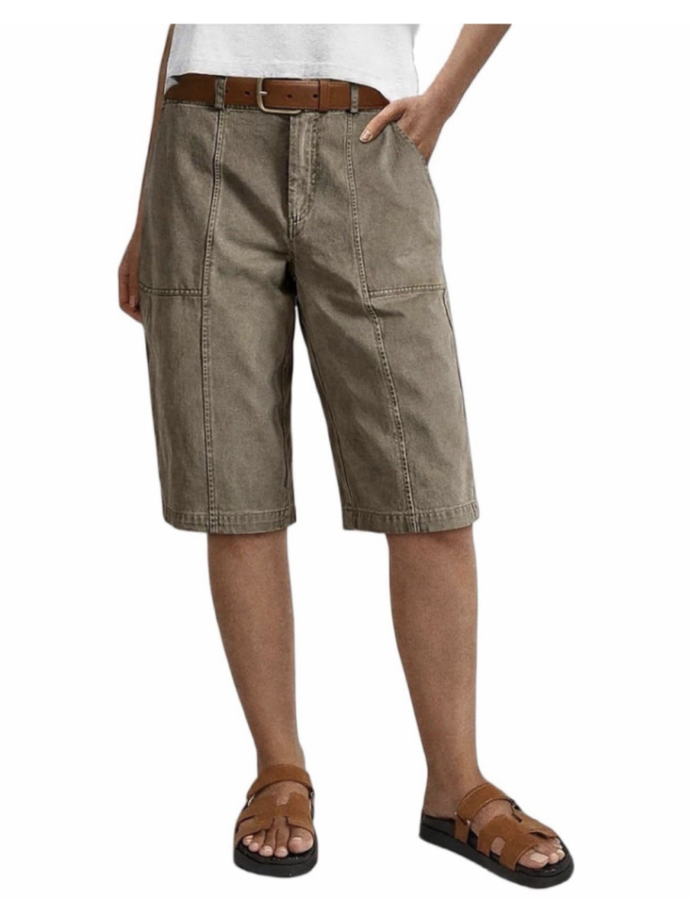 Flamingals Women’s High Waist Bermuda Shorts Casual Cargo Shorts 2XL
